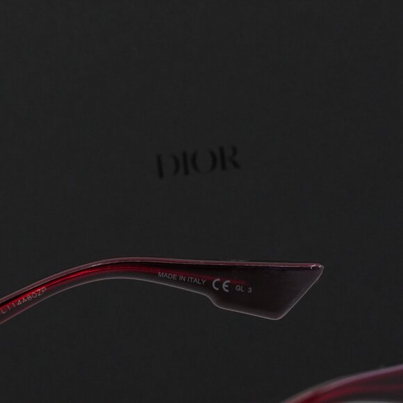 Dior DIORBIANCA 0T5 I7 Round Sunglasses - Burgundy Gradient/Grey - Picture 9 of 10